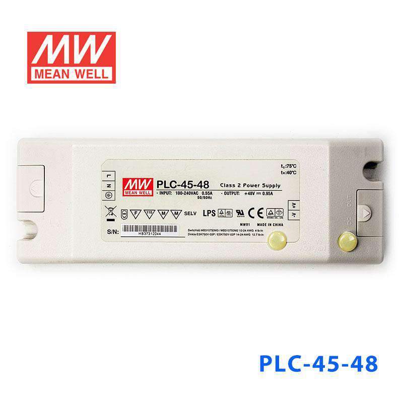 Mean Well PLC-45-48 Power Supply 45W 48V - PFC 950mA - PLC-45-48 - powersupplymall.com