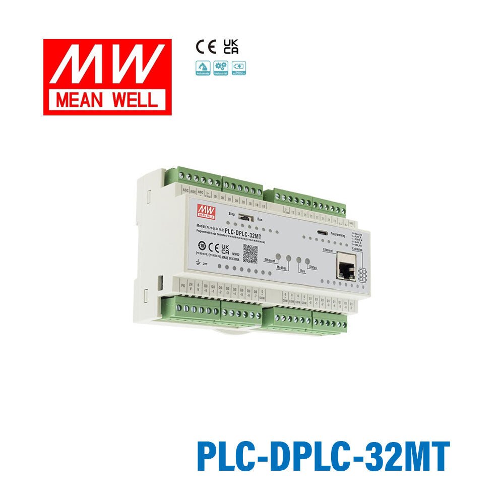 Mean Well PLC-DPLC-32MT Programmable Logic Controller with Open PLC Architecture - PLC-DPLC-32MT - powersupplymall.com
