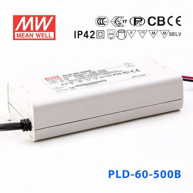 Mean Well PLD - 60 - 500B Power Supply 60W 500mA - PLD - 60 - 500B - powersupplymall.com