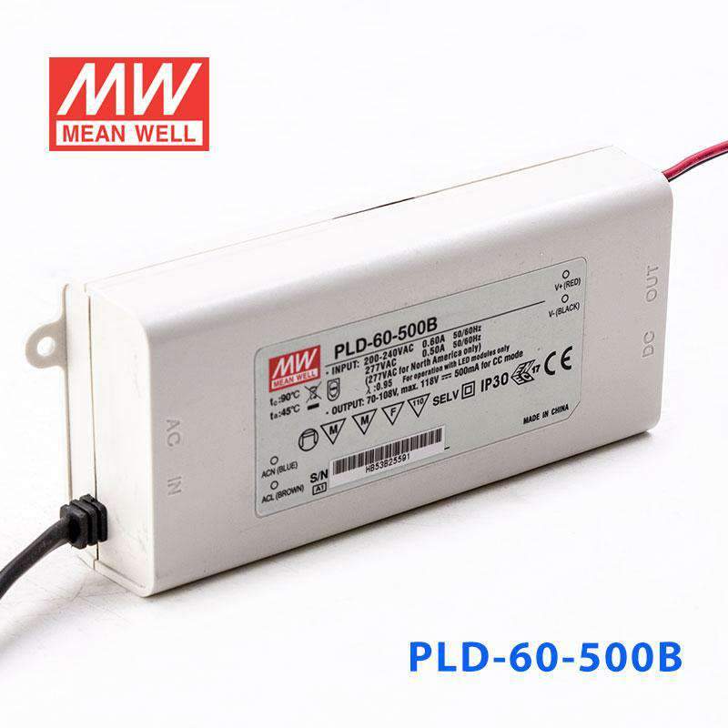 Mean Well PLD - 60 - 500B Power Supply 60W 500mA - PLD-60-500B - powersupplymall.com