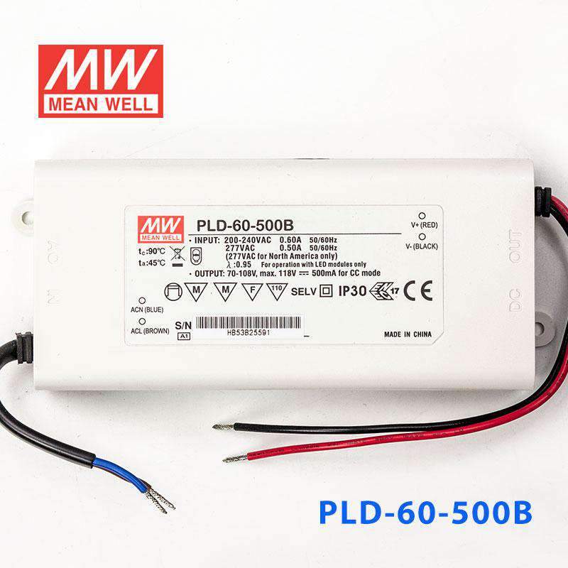 Mean Well PLD - 60 - 500B Power Supply 60W 500mA - PLD-60-500B - powersupplymall.com