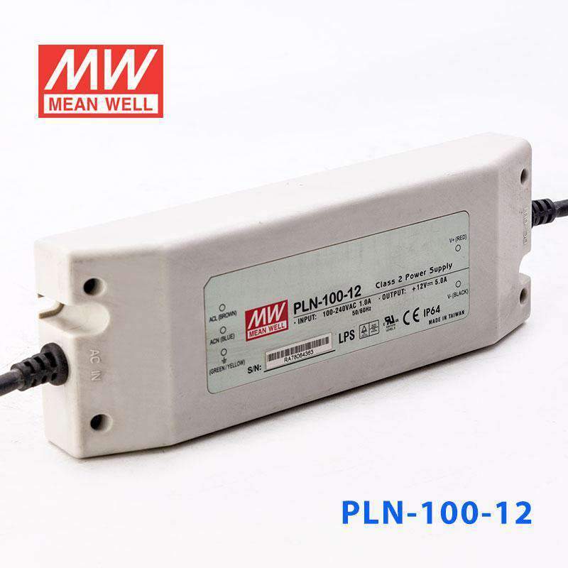Mean Well PLN-100-12 Power Supply 60W 12V - IP64 5A - PLN-100-12 - powersupplymall.com