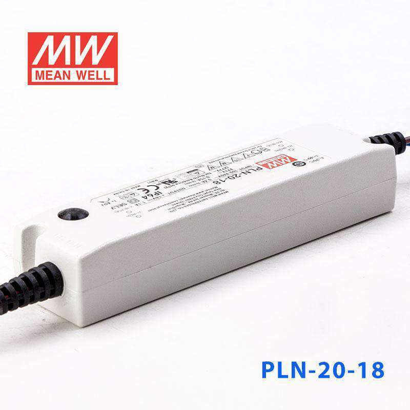 Mean Well PLN-20-18 Power Supply 20W 18V - IP64 1.1A - PLN-20-18 - powersupplymall.com