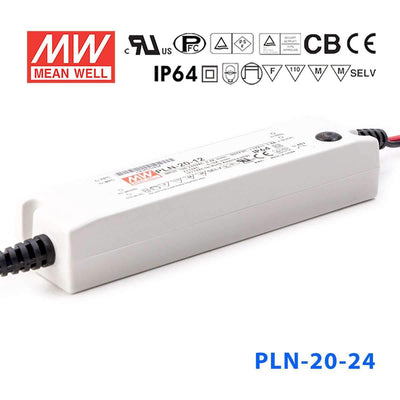 Mean Well PLN-20-24 Power Supply 20W 24V - IP64 800mA