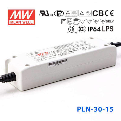 Mean Well PLN-30-15 Power Supply 30W 15V - IP64 2A