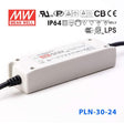 Mean Well PLN-30-24 Power Supply 30W 24V - IP64 1.25A - PLN-30-24 - powersupplymall.com