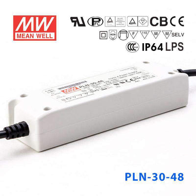 Mean Well PLN-30-48 Power Supply 30W 48V - IP64 630mA