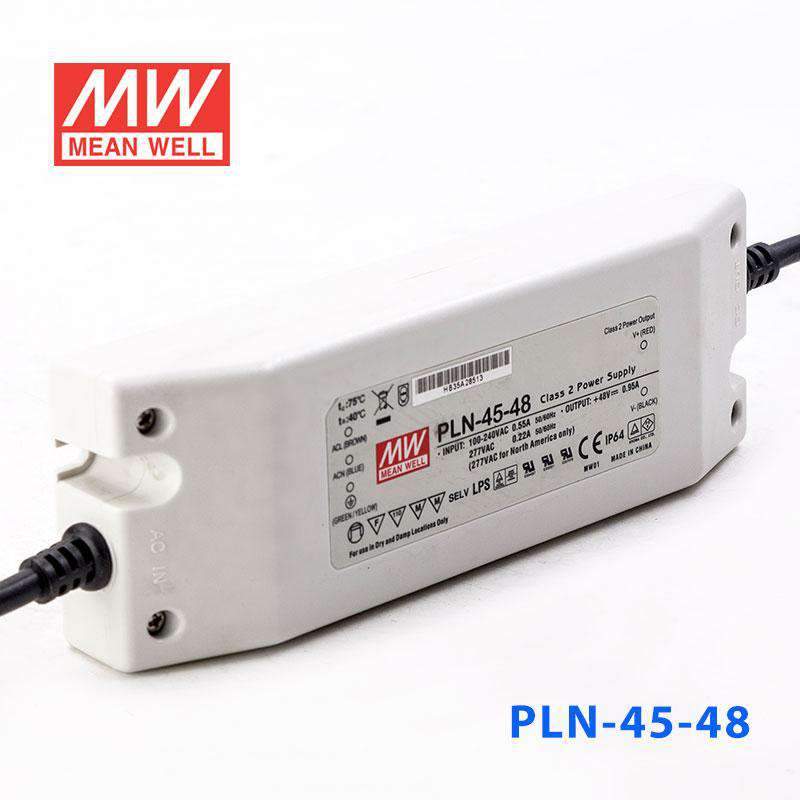 Mean Well PLN - 45 - 48 Power Supply 45W 48V - IP64 - PLN-45-48 - powersupplymall.com