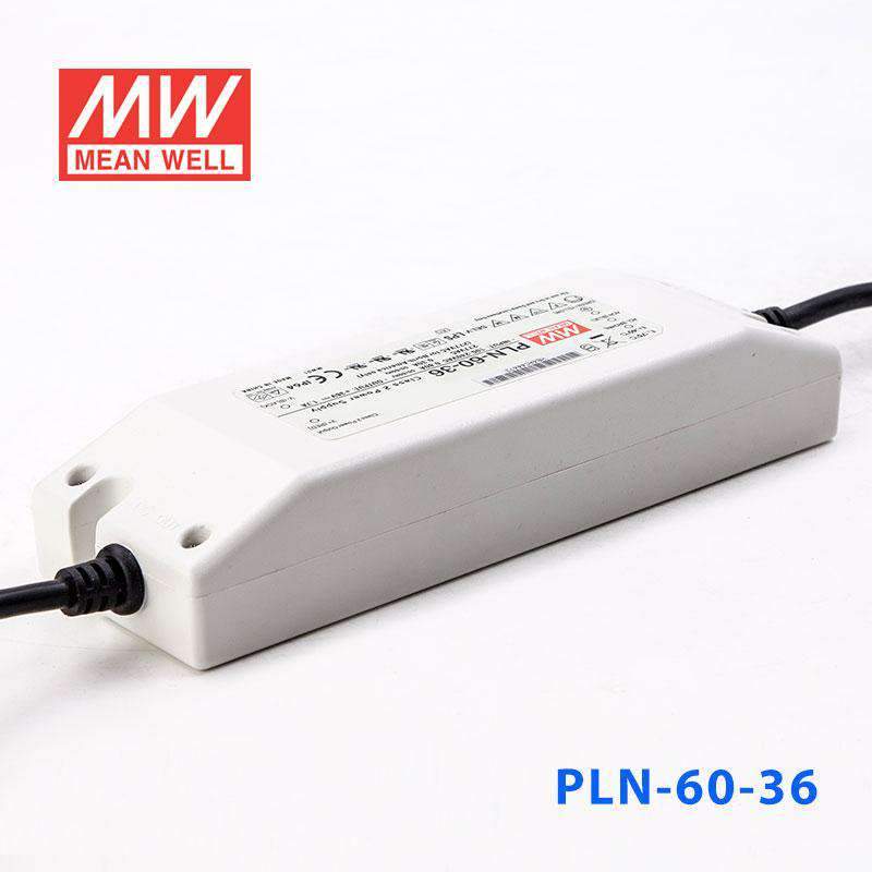 Mean Well PLN-60-36 Power Supply 60W 36V - IP64 1.7A - PLN-60-36 - powersupplymall.com