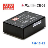 Mean Well PM - 15 - 12 Power Supply 15W 12V - PM - 15 - 12 - powersupplymall.com