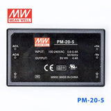 Mean Well PM - 20 - 5 Power Supply 20W 5V - PM - 20 - 5 - powersupplymall.com