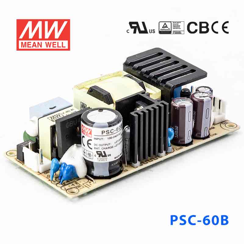 Mean Well PSC-60B Battery Chargers 59.34W 27.6V 1.4A - PFC - PSC-60B - powersupplymall.com