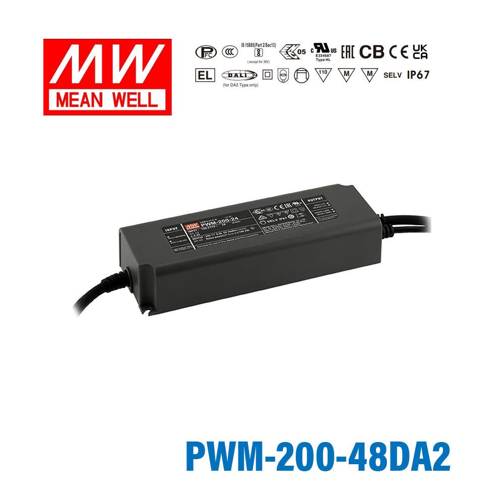 Mean Well PWM - 200 - 48DA2 Power Supply 200W 48V DALI2 - PWM-200-48DA2 - powersupplymall.com
