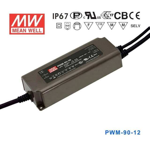 Mean Well PWM Series LED Power Supply 12V (40~90W) -  - powersupplymall.com