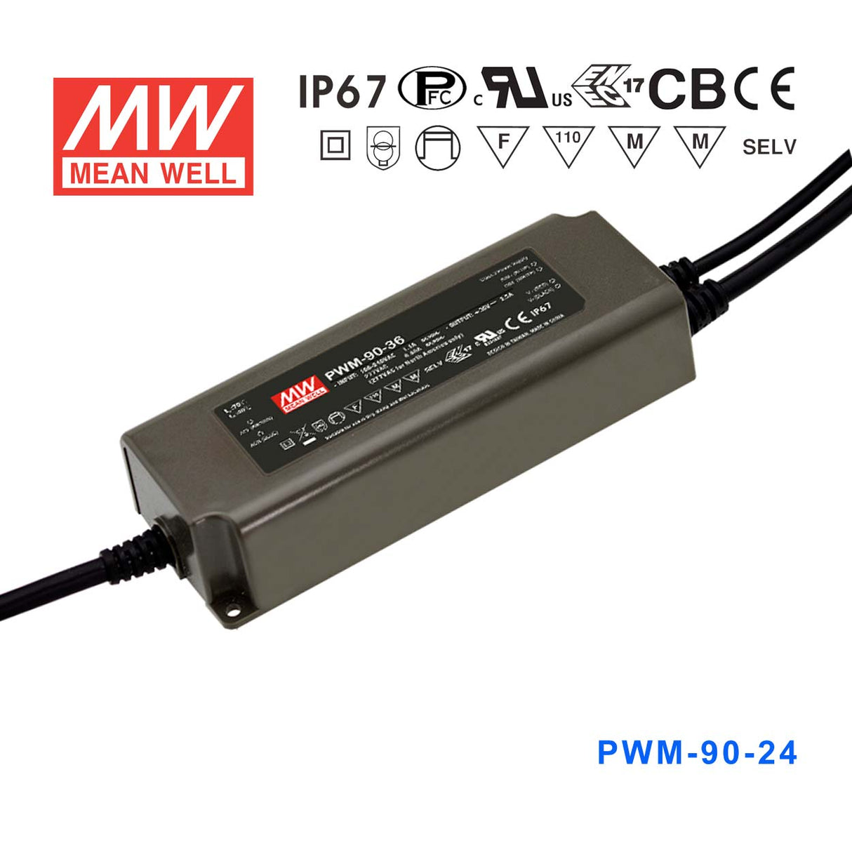 Mean Well PWM Series LED Power Supply 24V (40~90W) -  - powersupplymall.com