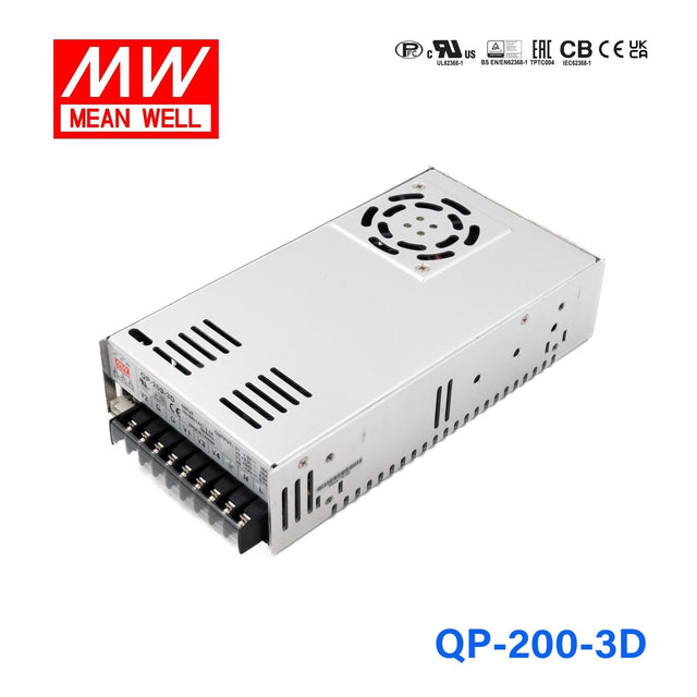 Mean Well QP - 200 - 3D PFC Switching Power Supply - QP-200-3D - powersupplymall.com