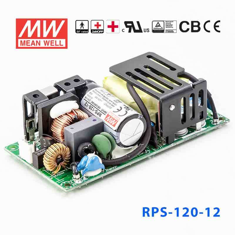 Mean Well RPS - 120 - 12 Green Power Supply W 12V 10A - Medical Power Supply - RPS - 120 - 12 - powersupplymall.com