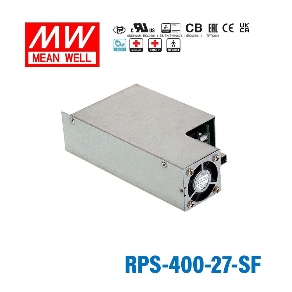 Mean Well RPS - 400 - 27 - SF Green Power Supply W 27V 9.3A - Medical Power Supply - RPS-400-27-SF - powersupplymall.com