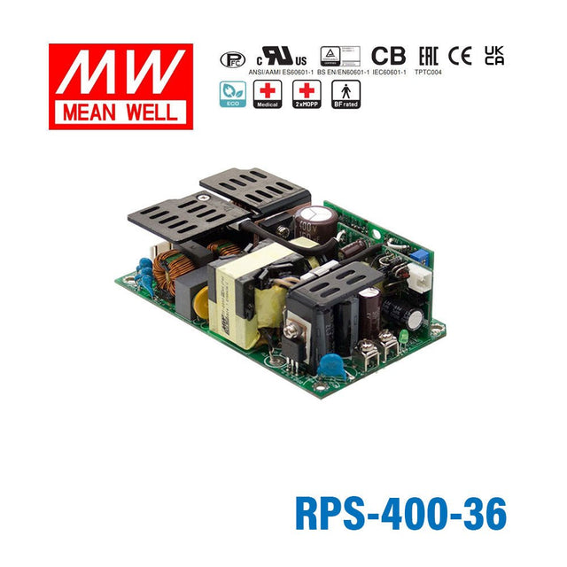 Mean Well RPS-400-36 Green Power Supply W 36V 7A - Medical Power Supply - RPS-400-36 - powersupplymall.com