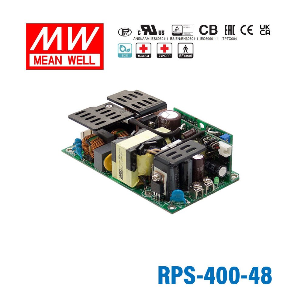 Mean Well RPS-400-48 Green Power Supply W 48V 5.3A - Medical Power Supply - RPS-400-48 - powersupplymall.com
