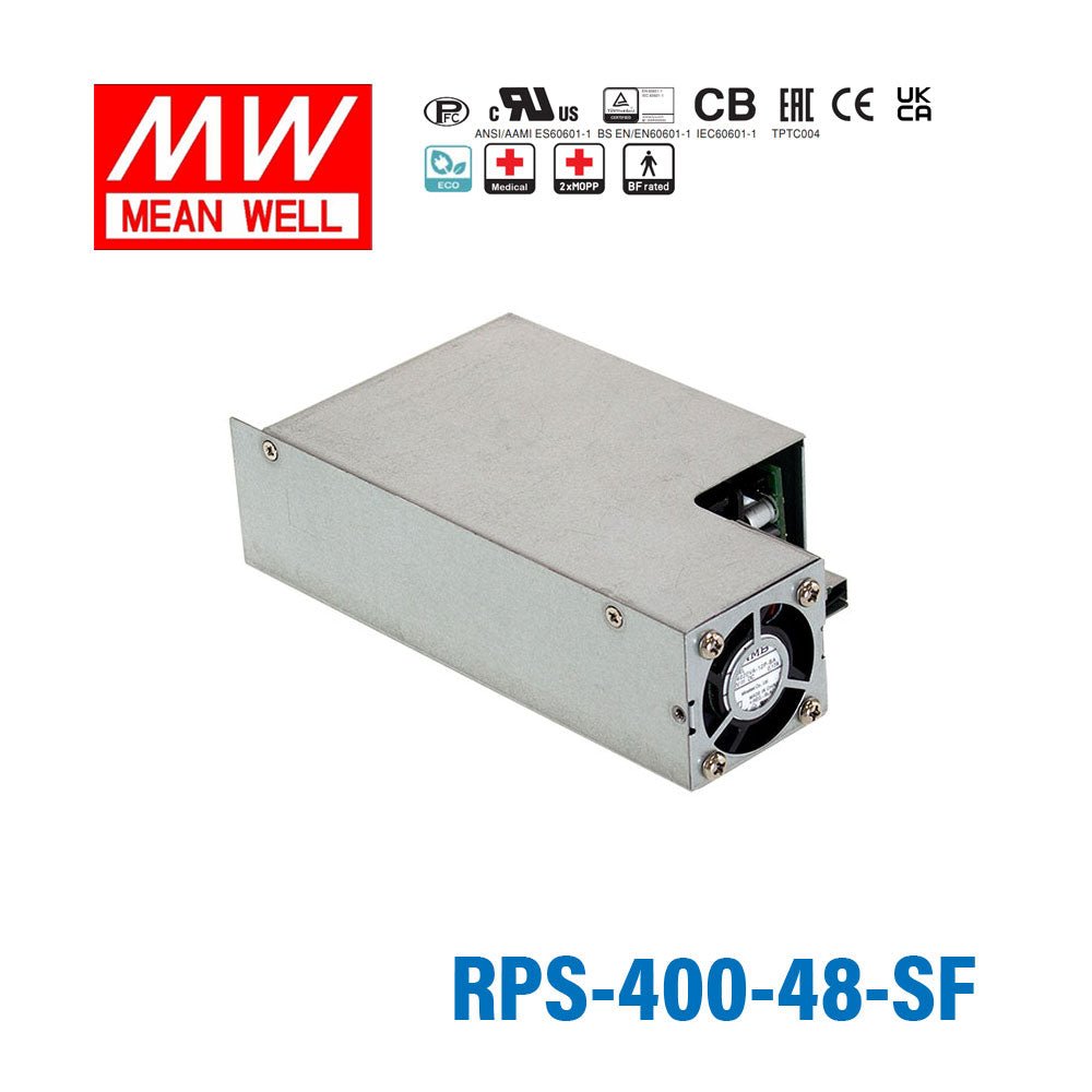 Mean Well RPS - 400 - 48 - SF Green Power Supply W 48V 5.3A - Medical Power Supply - RPS-400-48-SF - powersupplymall.com