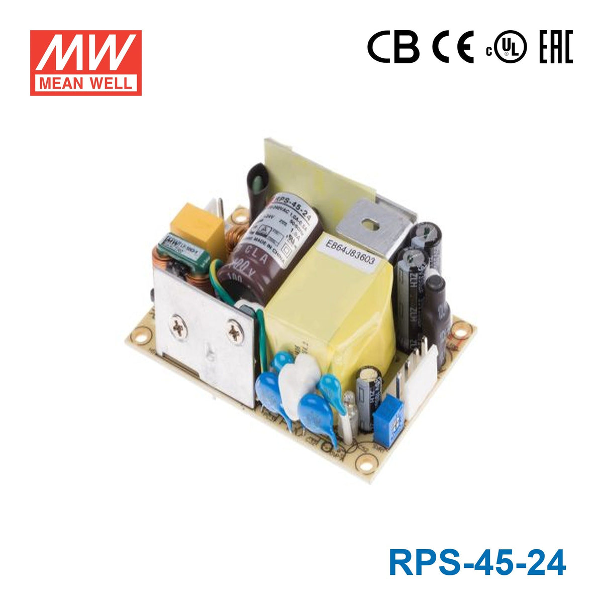 Mean Well RPS-45-24 Green Power Supply W 24V 1.9A - Medical Power Supply - RPS-45-24 - powersupplymall.com