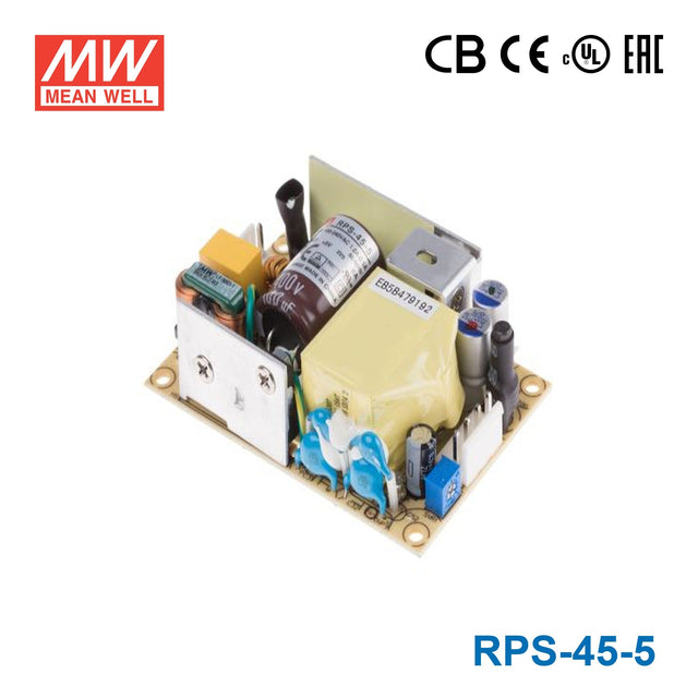 Mean Well RPS-45-5 Green Power Supply W 5V 8A - Medical Power Supply - RPS-45-5 - powersupplymall.com