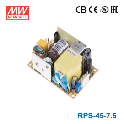 Mean Well RPS-45-7.5 Green Power Supply 40.5W 7.5V 5.4A - Medical Power Supply