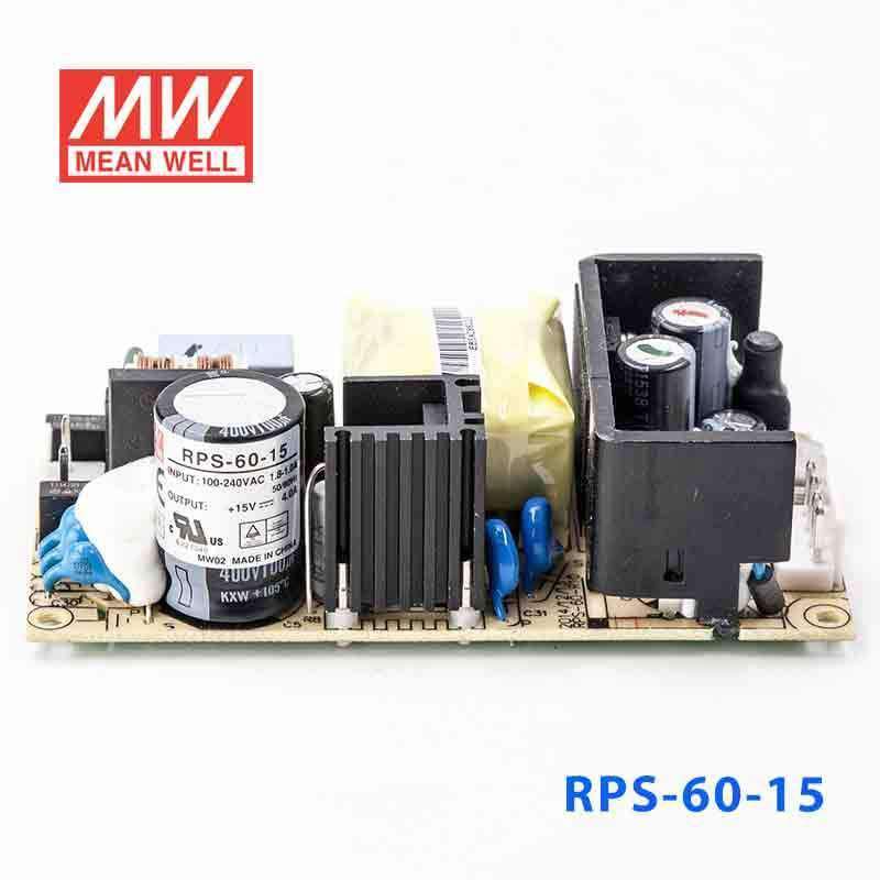 Mean Well RPS-60-15 Green Power Supply W 15V 4A - Medical Power Supply - RPS-60-15 - powersupplymall.com