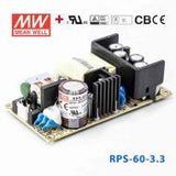 Mean Well RPS-60-3.3 Green Power Supply W 3.3V 10A - Medical Power Supply - RPS-60-3.3 - powersupplymall.com