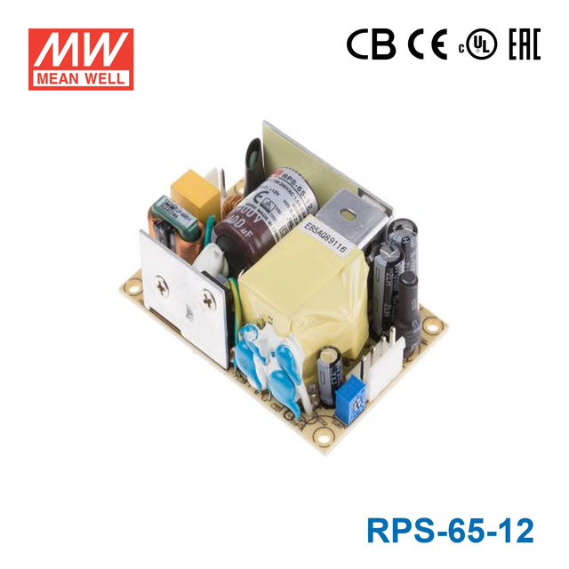 Mean Well RPS-65-12 Green Power Supply W 12V 5.42A - Medical Power Supply - RPS-65-12 - powersupplymall.com