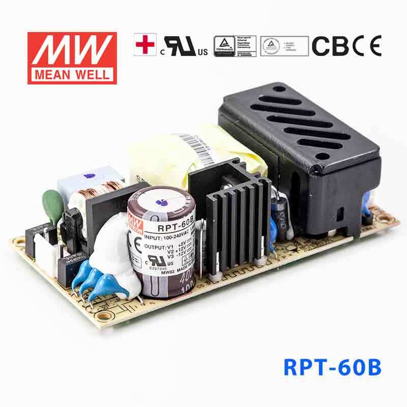 Mean Well RPT-60B Power Supply 60W 5V 12V -12V 4A - RPT-60B - powersupplymall.com