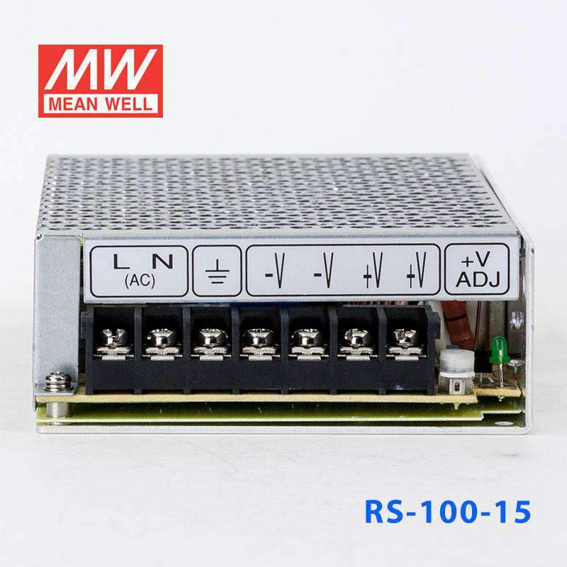 Mean Well RS-100-15 Power Supply 100W 15V 7A - RS-100-15 - powersupplymall.com