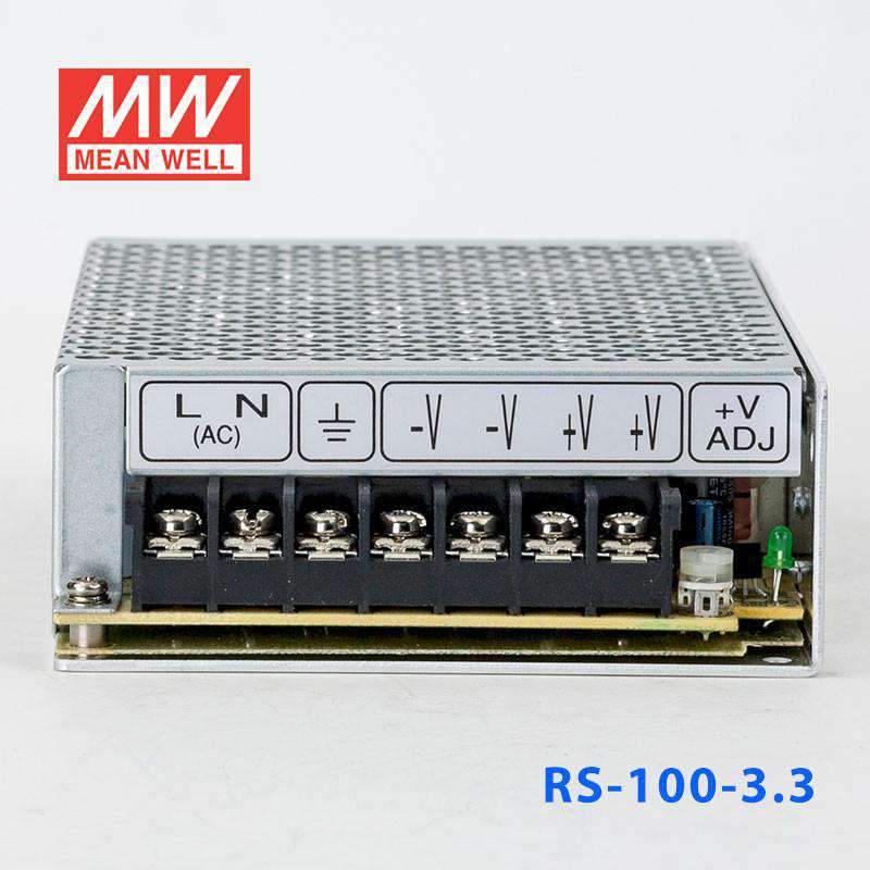 Mean Well RS-100-3.3 Power Supply 100W 3.3V 20A - RS-100-3.3 - powersupplymall.com