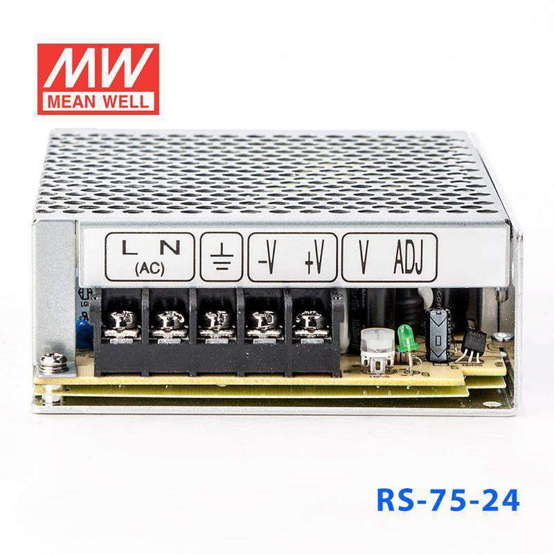 Mean Well RS - 75 - 24 Power Supply 75W 24V - RS - 75 - 24 - powersupplymall.com