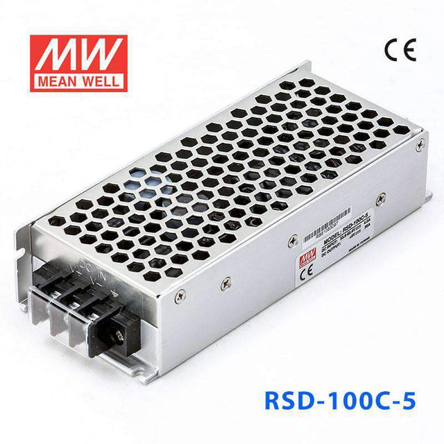 Mean Well RSD-100C-5 DC-DC Converter - 100W - 33.6~62.4V in 5V out 20A - RSD-100C-5 - powersupplymall.com