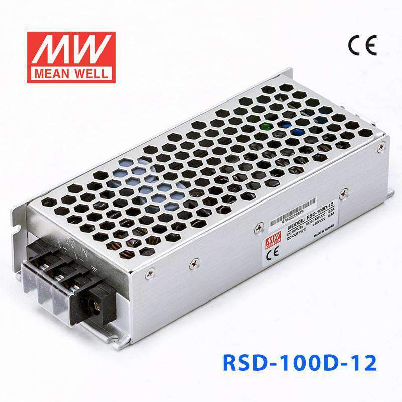 Mean Well RSD-100D-12 DC-DC Converter - 100.8W - 67.2~143V in 12V out 8.4A - RSD-100D-12 - powersupplymall.com