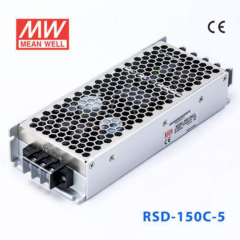Mean Well RSD-150C-5 DC-DC Converter - 150W - 33.6~62.4V in 5V out 30A - RSD-150C-5 - powersupplymall.com