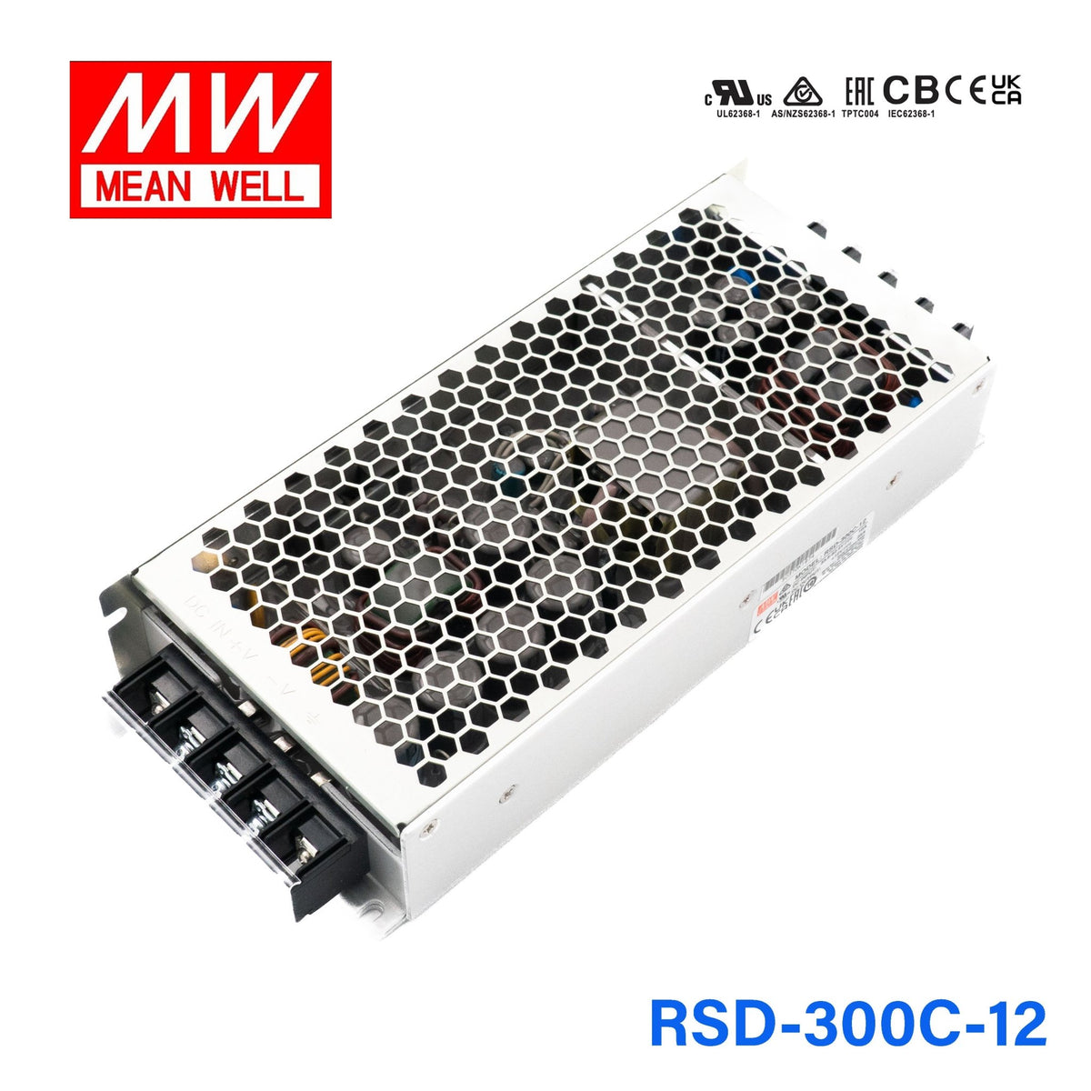 Mean Well RSD-300C-12 DC-DC Converter - 201.6W - 33.6~62.4V in 12V out 22.5A - RSD-300C-12 - powersupplymall.com