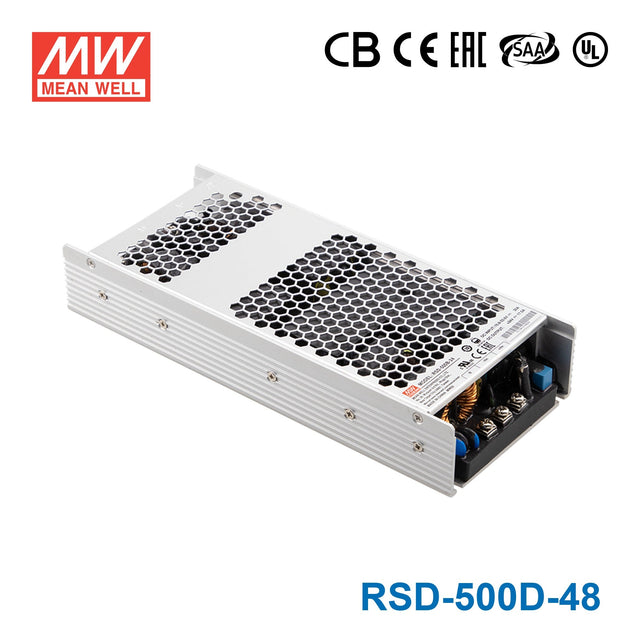 Mean Well RSD-500D-48 DC-DC Converter - 499.2W 67.2-154V DC in 48V out 10.4A - RSD-500D-48 - powersupplymall.com