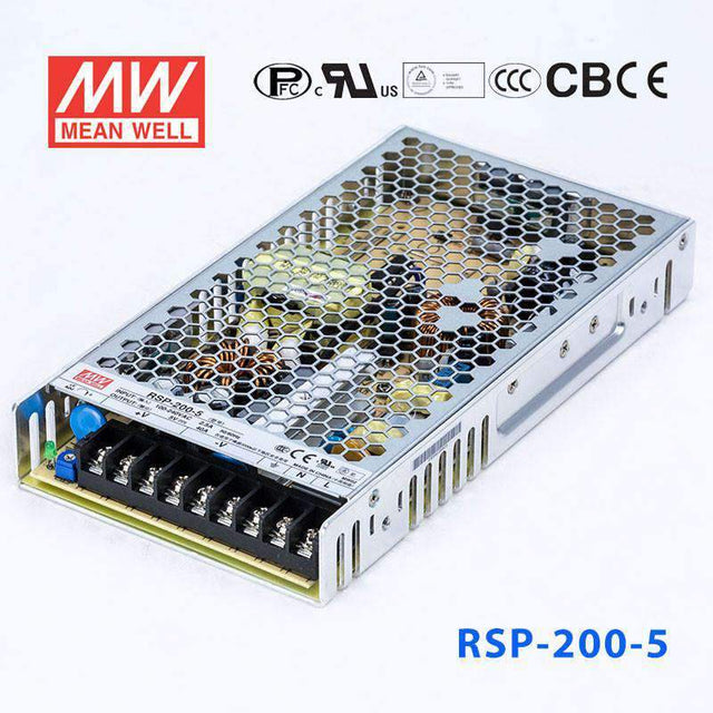 Mean Well RSP - 200 - 5 Power Supply 200W 5V - RSP - 200 - 5 - powersupplymall.com