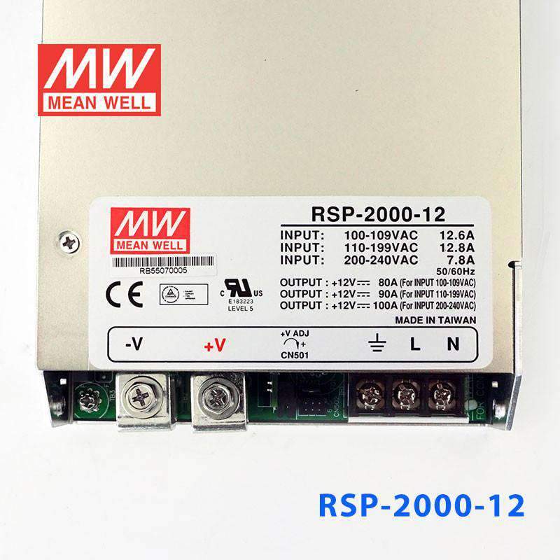 Mean Well RSP - 2000 - 12 Power Supply 1200W 12V - RSP - 2000 - 12 - powersupplymall.com