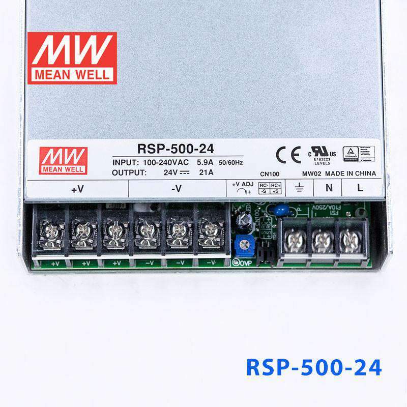 Mean Well RSP - 500 - 24 Power Supply 500W 24V - RSP - 500 - 24 - powersupplymall.com