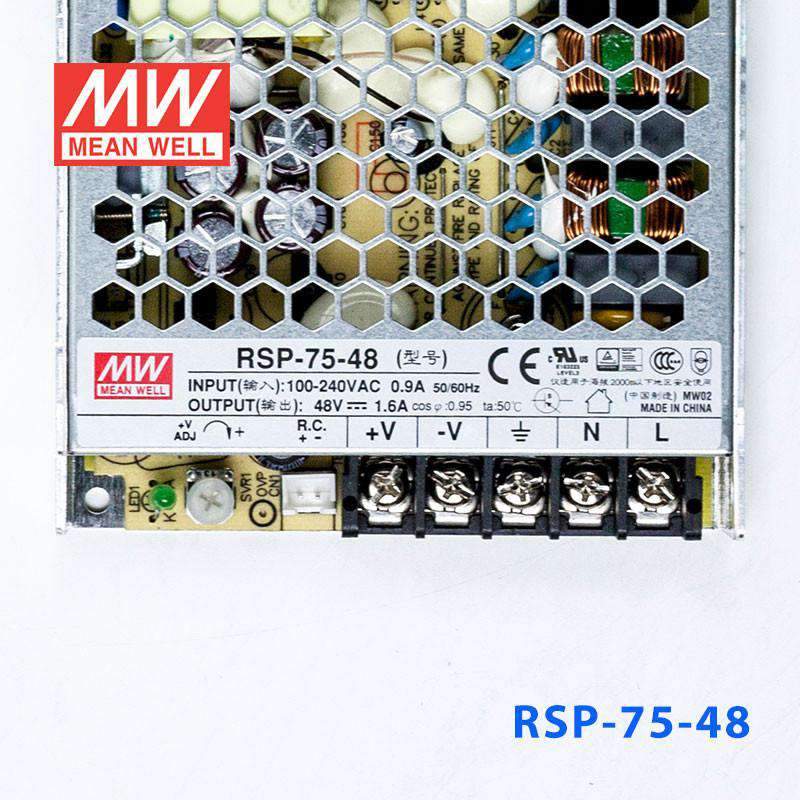 Mean Well RSP - 75 - 48 Power Supply 75W 48V - RSP - 75 - 48 - powersupplymall.com