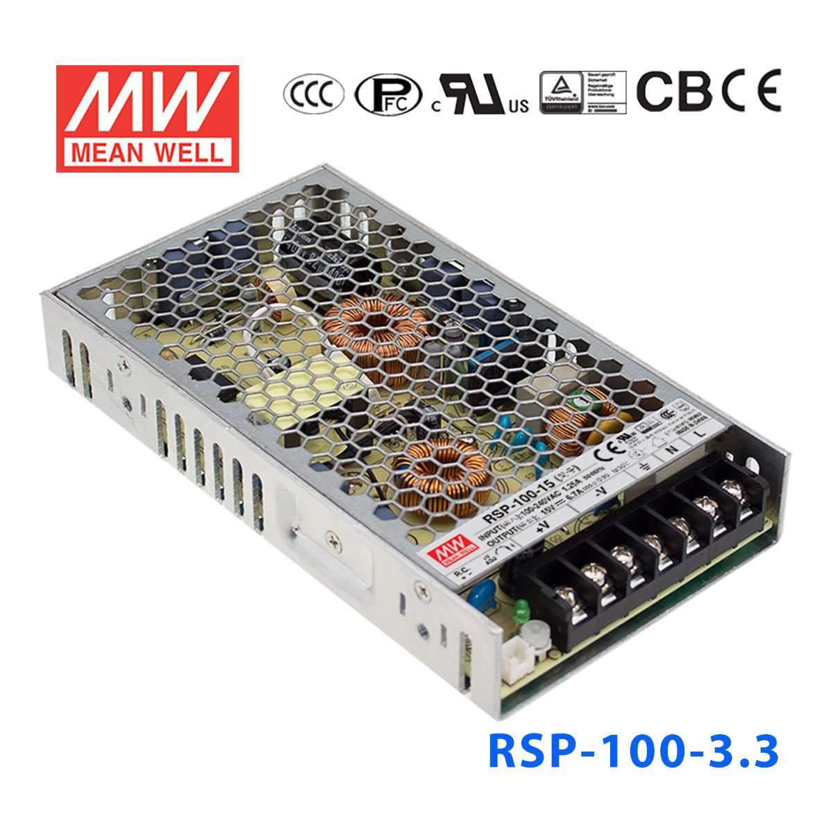 Mean Well RSP Series Power Supply 3.3V (75~500W) -  - powersupplymall.com