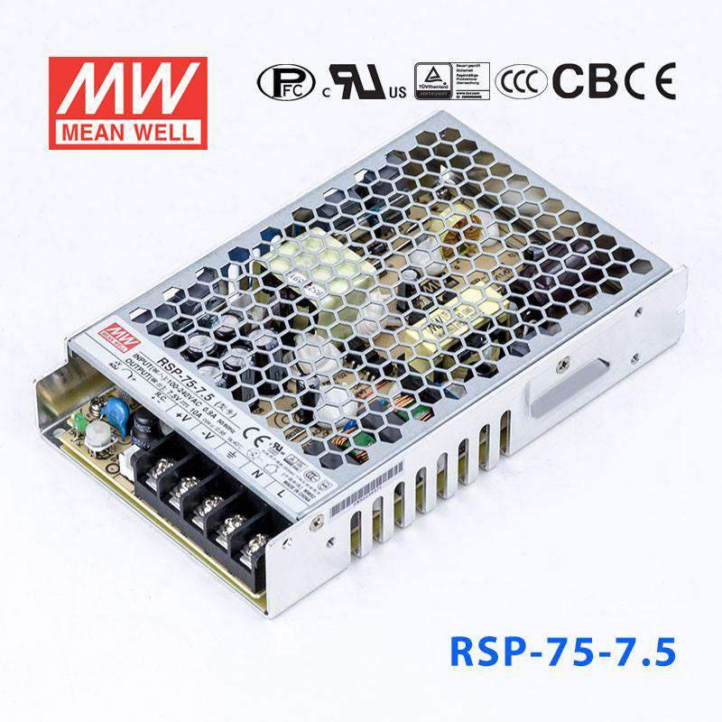 Mean Well RSP Series Power Supply 7.5V (75~300W) - powersupplymall.com