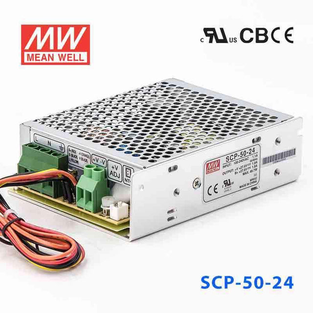 Mean Well SCP-50-24 Power supply 49.7W 27.6V 1.8A - SCP-50-24 - powersupplymall.com