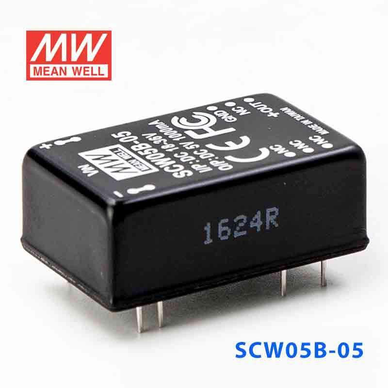 Mean Well SCW05B - 05 DC - DC Converter - 5W 18~36V DC in 5V out - SCW05B-05 - powersupplymall.com