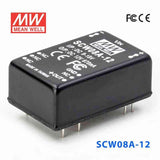 Mean Well SCW08A-12 DC-DC Converter - 8W 9~18V DC in 12V out 670mA - SCW08A-12 - powersupplymall.com
