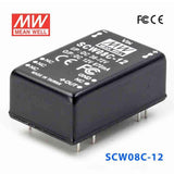 Mean Well SCW08C-12 DC-DC Converter - 8W 36~72V DC in 12V out 670mA - SCW08C-12 - powersupplymall.com